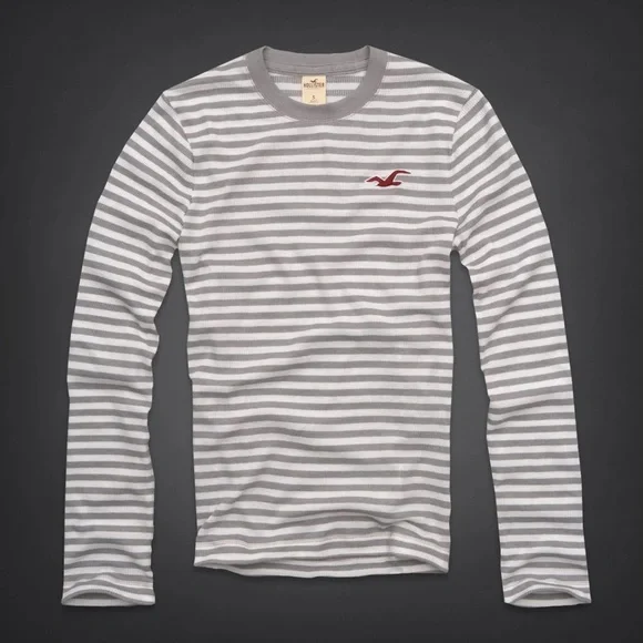 Hollister Shirts Hollister Co Crescent Bay White Grey Stripe